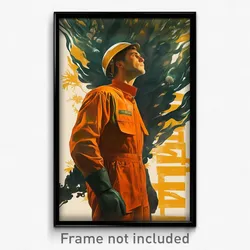 Russian Movie Poster - Man Feeling Dispirited, Orange Uniform (Russia Art Print)