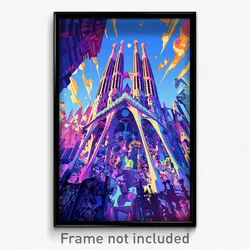 Art Poster - Stark Spanish City (Psychedelic Trippy Weird 11x17 Cartoon Print)