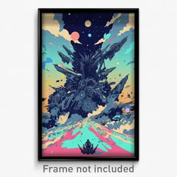 Movie Art Poster - Outlandish Galaxy Battle (Psychedelic Retro Weird Film Print)