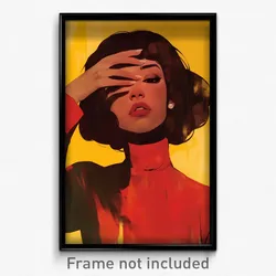 Spanish Movie Poster - Girl Feeling Numb, Sophisticated Red Sweater (Art Print)