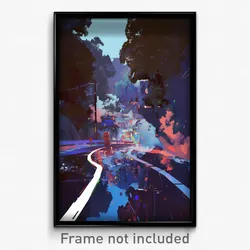 Art Poster - Drab Road (Psychedelic Trippy Weird 11x17 Print)
