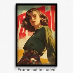 Spanish Movie Poster - Woman Feeling Angry, Warped Cropped Sweater (Art Print)