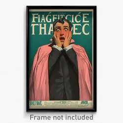 French Movie Poster - Man Feeling Shocked, Luxurious Pink Cape (Art Print)