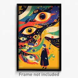 Brazilian Movie Poster - Silver Tile (Brazil Psychedelic Art Retro Film Print)