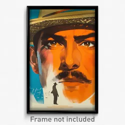 Mexican Movie Poster - Man Feeling Envy, Multicolored Straw Hat (Art Print)