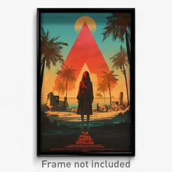 French Movie Poster - Woman Feeling Positive, Triangular Red Hoodie (Art Print)