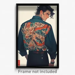 Anime Art Poster - Man Feeling Loopy Wearing Quaint Back Print (Print)