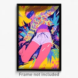 Spanish Movie Poster - Woman Feeling Isolated, Flashy White Shorts (Art Print)