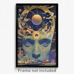 Greek Movie Poster - Complex Wire Frame Galaxy (Greece Retro Film Art Print)