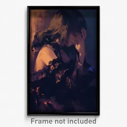 Anime Art Poster - Girl Feeling Depressed Wearing Shady Frilled Sleeves (Print)