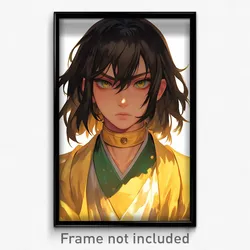 Anime Art Poster - Boy Feeling Eagerness Wearing Silly Yellow Choker (Print)