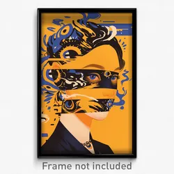 Greek Movie Poster - Woman Feeling Joviality, Mellow Orange Headwear (Art Print)