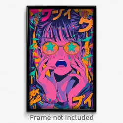 Icelandic Movie Poster - Girl Feeling Mad, Striking White Scrunchie (Art Print)