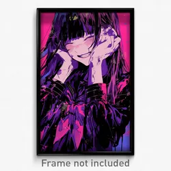 Anime Art Poster - Girl Feeling Dejection Wearing Happy Purple