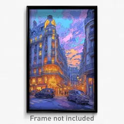 Art Poster - Esteemed French City (Psychedelic Trippy Weird 11x17 Print)