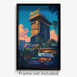 Thai Movie Poster - Far Modern Architecture (Thailand Retro Film Art Print)