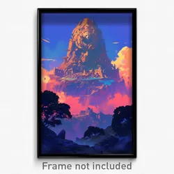 Art Poster - Ancient Mount (Psychedelic Trippy Weird 11x17 Print)