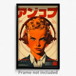 Icelandic Movie Poster - Boy Feeling Courage, Scientific Headphones (Art Print)