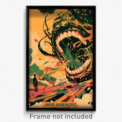 Brazilian Movie Poster - Man Feeling Despair, Violet Torn Dress (Art Print)