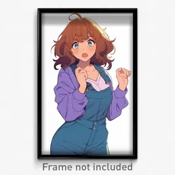 Anime Art Poster - Woman Feeling Dumbstruck Wearing Impeccable Jumpsuit (Print)