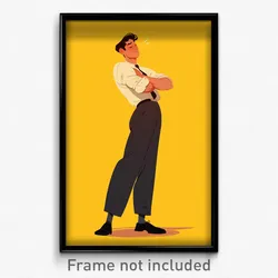 Art Poster - Man Feeling Smug Wearing Cheery Black Pants (Art Print)