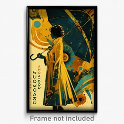 Brazilian Movie Poster - Woman Feeling Thankful, Gorgeous Yellow Raincoat