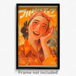 Indonesian Movie Poster - Woman Feeling Delighted, Orange Sweatband (Art Print)
