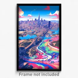 Art Poster - Massive San Francisco (Psychedelic Trippy Weird 11x17 Print)
