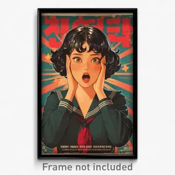 Korean Movie Poster - Woman Feeling Annoyed, Fabulous Green Sailor Collar