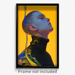 Art Poster - Man Feeling Calm Wearing Upbeat Turtleneck Dress (Print)