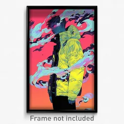 Art Poster - Man Feeling Angry Wearing Homely Yellow Jacket (Print)