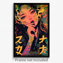 Japanese Movie Poster - Woman Feeling Carefree, Black Wristband (Art Print)