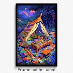 Art Poster - Unkempt Tent (Psychedelic Trippy Weird 11x17 Cartoon Print)