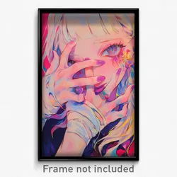 Anime Art Poster - Girl Feeling Homesickness, Studious Torn Gloves (Print)