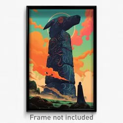 Icelandic Movie Poster - Metallic Megalith (Iceland Retro Film Art Print)