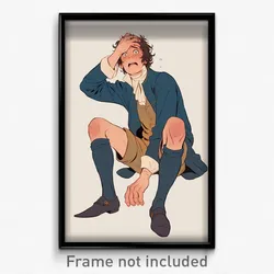 Art Poster - Man Feeling Shocked Wearing Royal Leg Ribbon (Art Print)