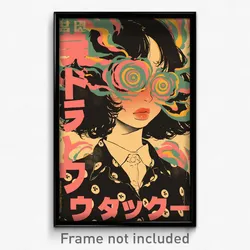 Chinese Movie Poster - Woman Feeling Dispirited, Cute Heart Button (Art Print)