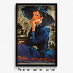 French Movie Poster - Woman Feeling Intrigued, Voluminous Impossible Clothes