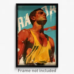 Brazilian Movie Poster - Man Feeling Spite, Wavy Yellow Tank Top (Art Print)