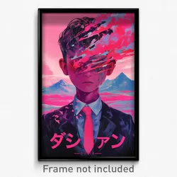 Icelandic Movie Poster - Boy Feeling Bored, Stunning Pink Necktie (Art Print)