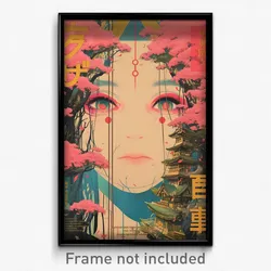 Japanese Movie Poster - Pink Trees (Japan Psychedelic Art Retro Film Print)