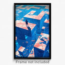 Art Poster - Nautical Abyss (Psychedelic Trippy Weird 11x17 Print)