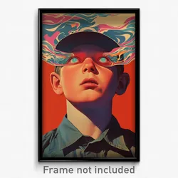 German Movie Poster - Boy Feeling Awe, Different Baseball Cap (Art Print)
