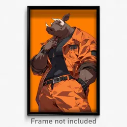 Anime Art Poster - Wild Boar Feeling Obstinate, Fallacious Orange Jumpsuit
