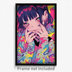 Anime Art Poster - Girl Feeling Longing Wearing Black Heart Necklace (Print)