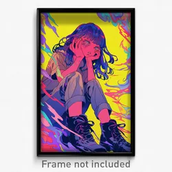 Movie Art Poster - Girl Feeling Liking, Jagged Grey Pants (Retro Film Print)