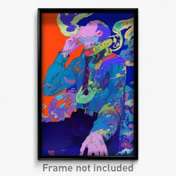 Anime Art Poster - Man Feeling Isolated, Outstanding Animal Collar (Print)