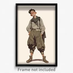 Art Poster - Boy Feeling Positive Wearing Strong Borrowed Garments (Art Print)