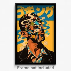 Brazilian Movie Poster - Man Feeling Enthusiasm, Colorful Black Jacket (Print)