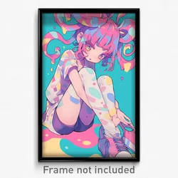 Art Poster - Girl Feeling Distracted, Urban Ribbon Trimmed Legwear (Print)
